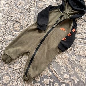 Nike Kids Olive and Black Footie with Orange Accents